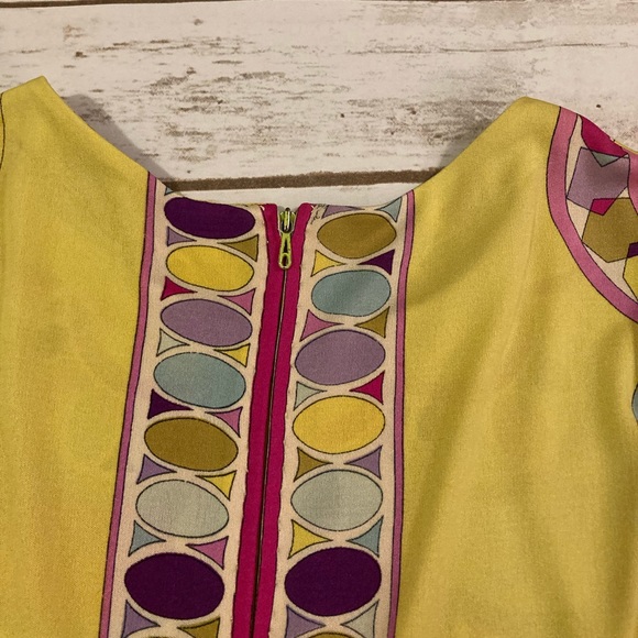 Vintage Neiman Marcus Trophy Room Emilio Pucci Colorful Mod Silk Sheath Dress - Picture 9 of 15